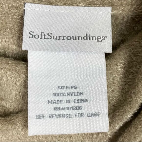 Soft Surroundings | Tan Cowl Neck Fuzzy Sweater Size Small P - Picture 8 of 9